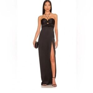 Amanda Uprichard Black Strapless Gown